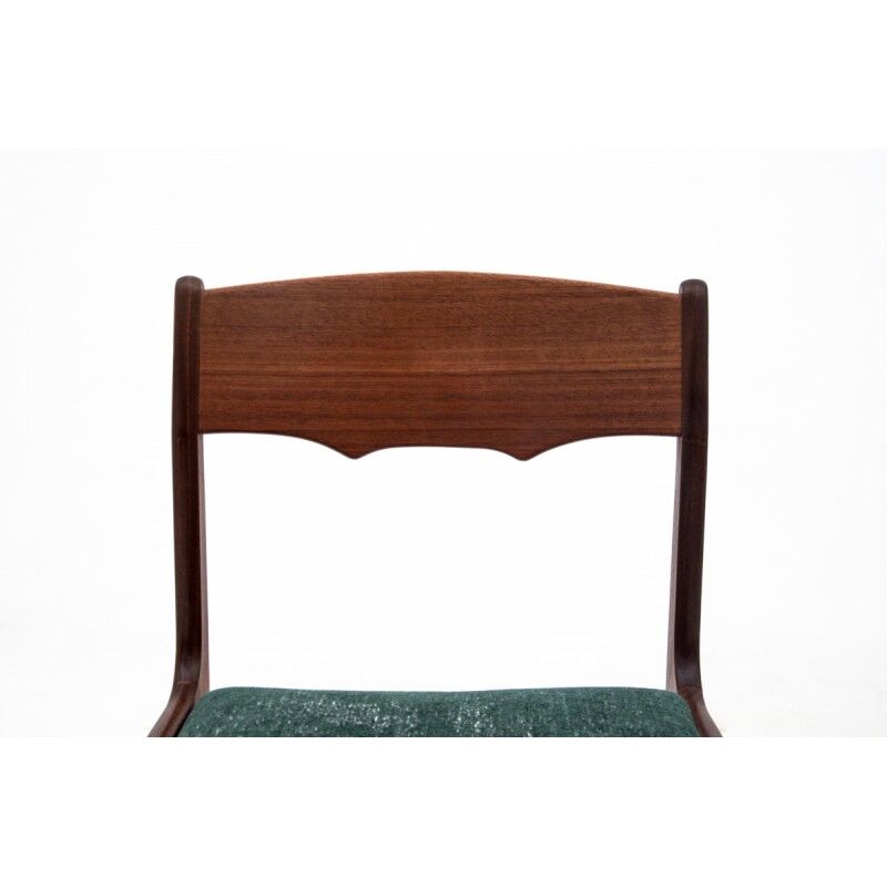 Set of four Scandinavian green chairs