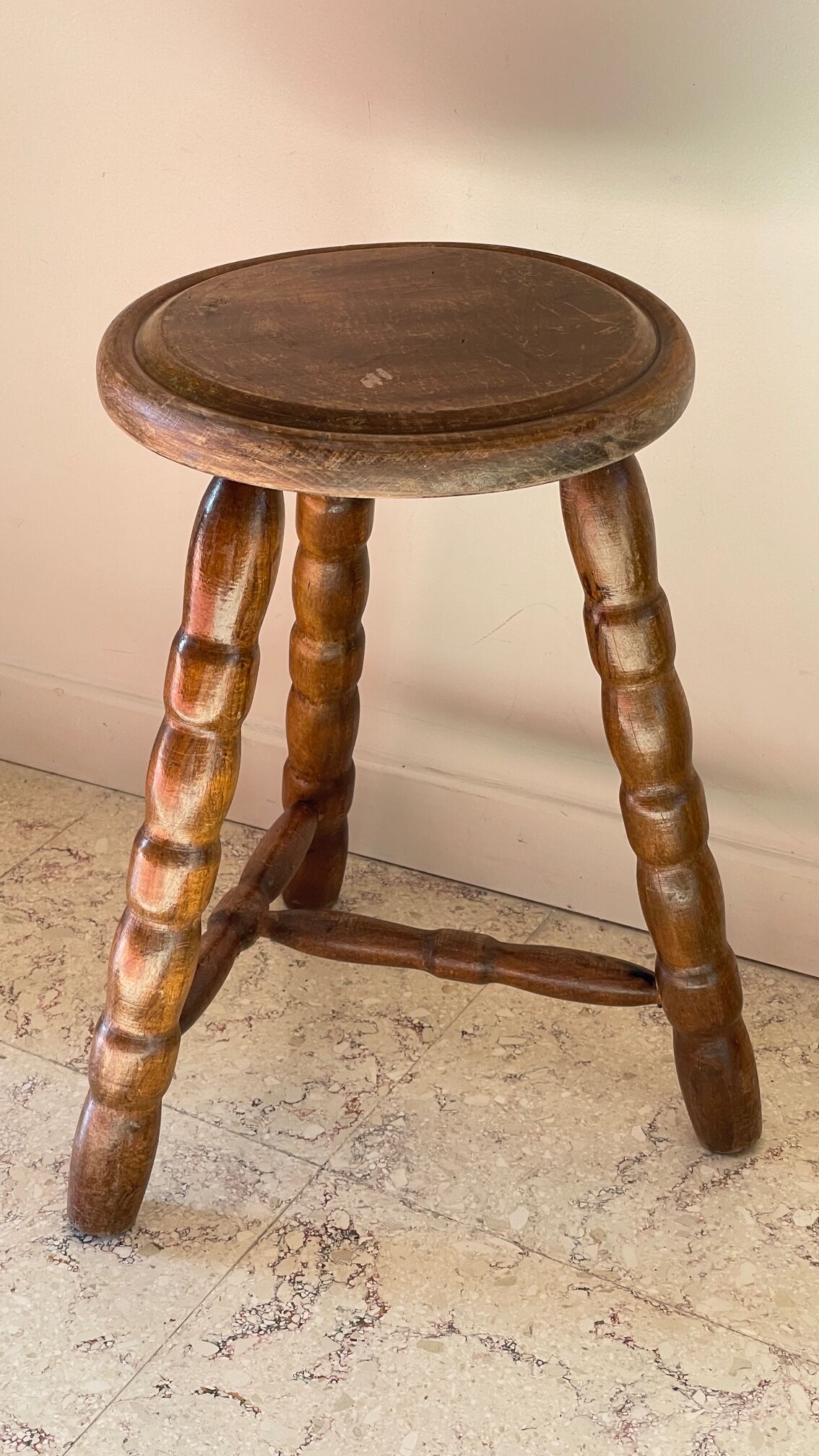 Wooden stool tripod vintage