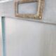 Vintage grey wooden wardrobe from 1914.