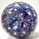 Blue murano glass vase ascribable to fratelli toso with murrines, italy