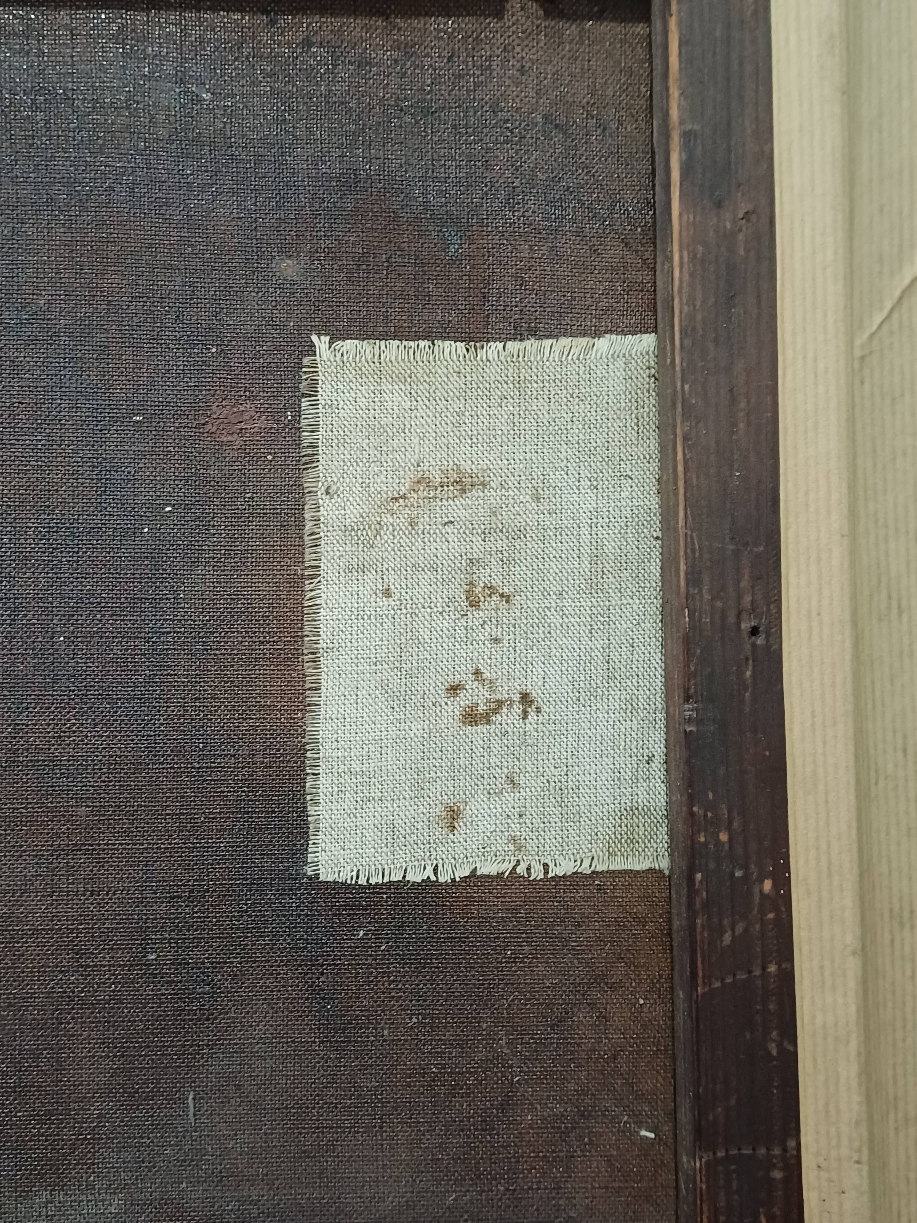 Hst painting still life basket of overturned fruit 19th - 20th century