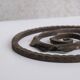 Lampe de table antique française en fer et verre