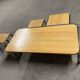 Set of 4 nesting coffee tables from the 70s, metal and solid oak.
