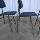 Set of 4 Vintage Stol Kamnik School Chairs Blue Upholstered Retro Dining Ch