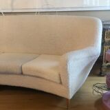 Vintage 50s wool rounded sofa