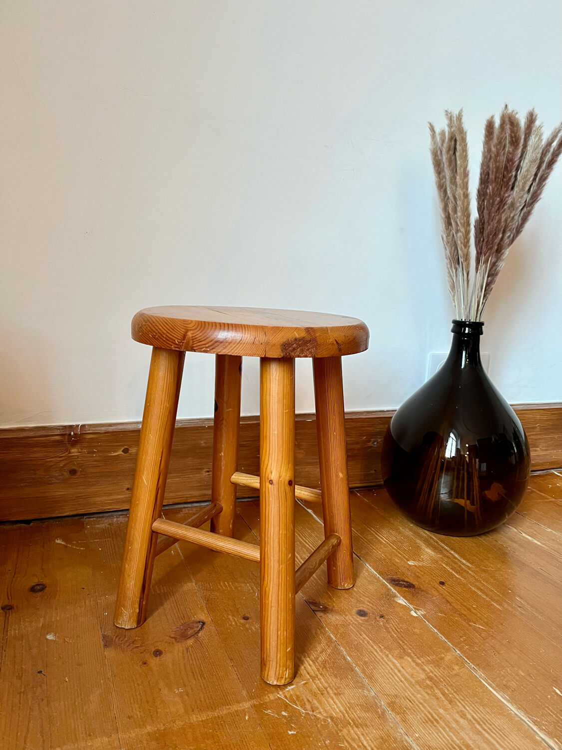 Vintage pine stool