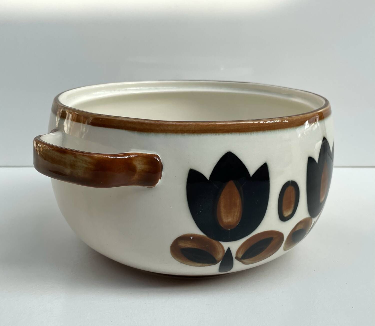 Vintage Boch "Kimono" cache-pot in earthenware – Belgium, 1950s