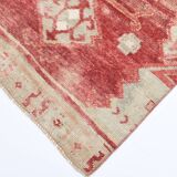 3x9 Red & Cream Vintage Persian Runner Rug, 80x280Cm