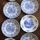 8 romantic blue Lunéville Sarreguemines dinner plates