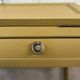 Petit bureau secrétaire style Louis XVI jaune moutarde