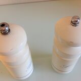 White wood pepper and salt mills by Borel France / vintage 70s