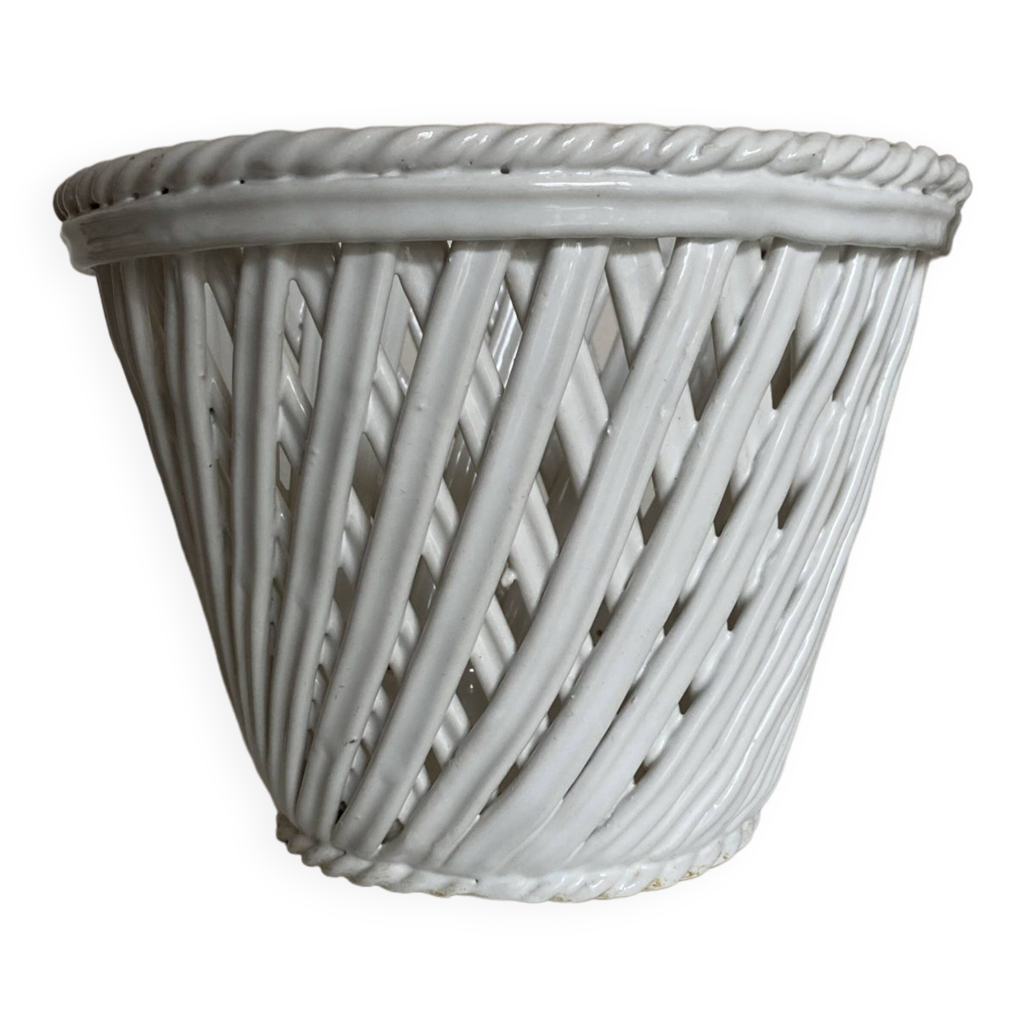 XXL woven ceramic pot cover by Bassano 1960 numbered Italian work