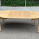 Table de repas ronde, ovale extensible en chêne poncé