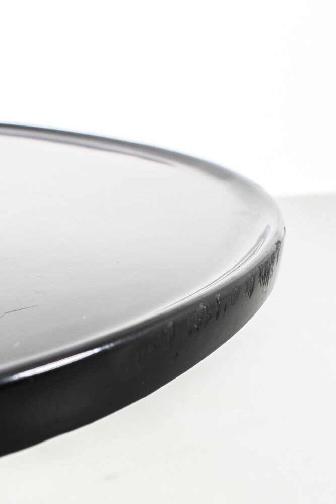 Black Side Table on Wheels