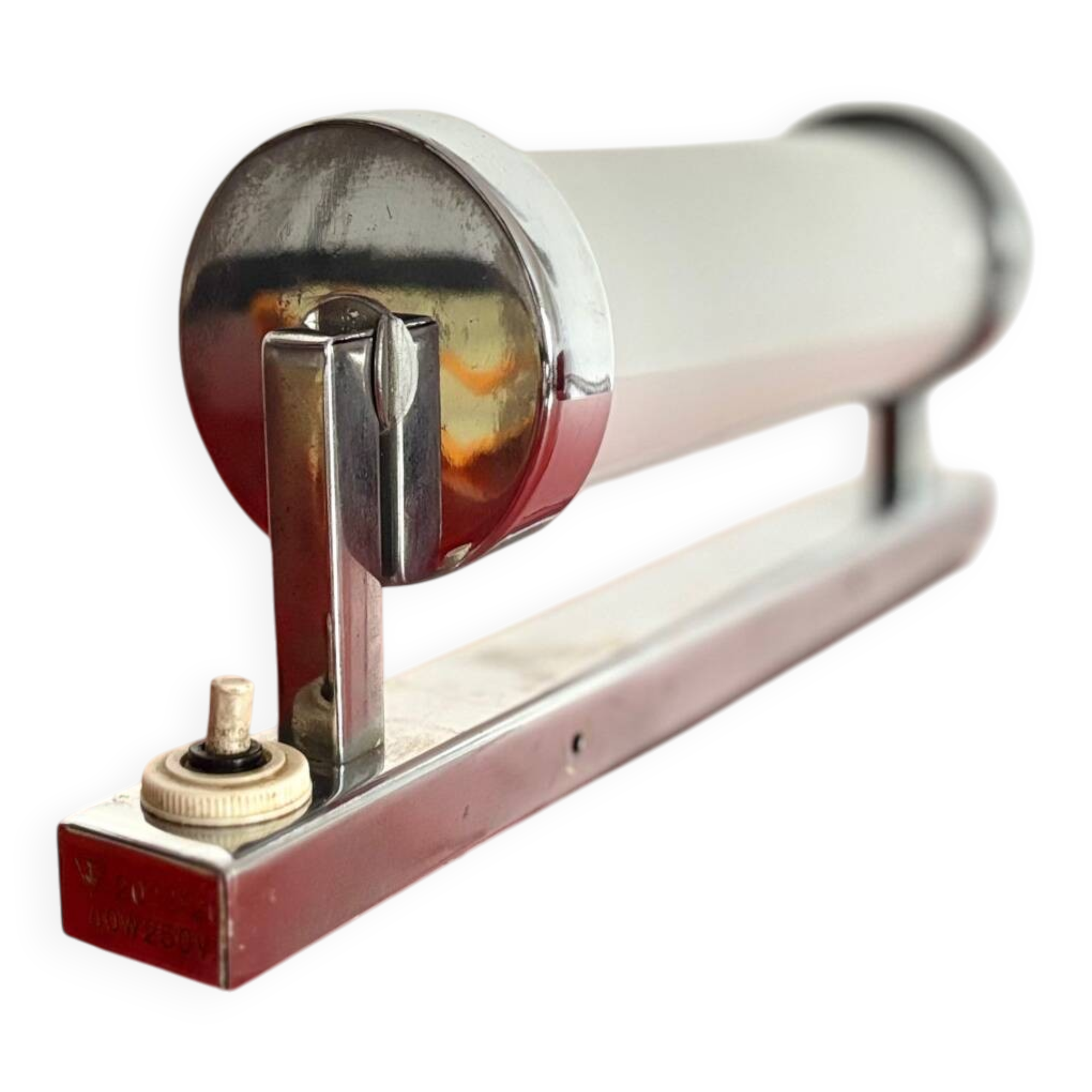 Applique murale fonctionnaliste avec abat-jour tubulaire en verre, Tchécoslovaquie, années 1950