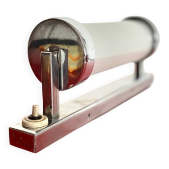 Functionalist wall lamp with glass tube shade, Czechoslovakia, 1950s