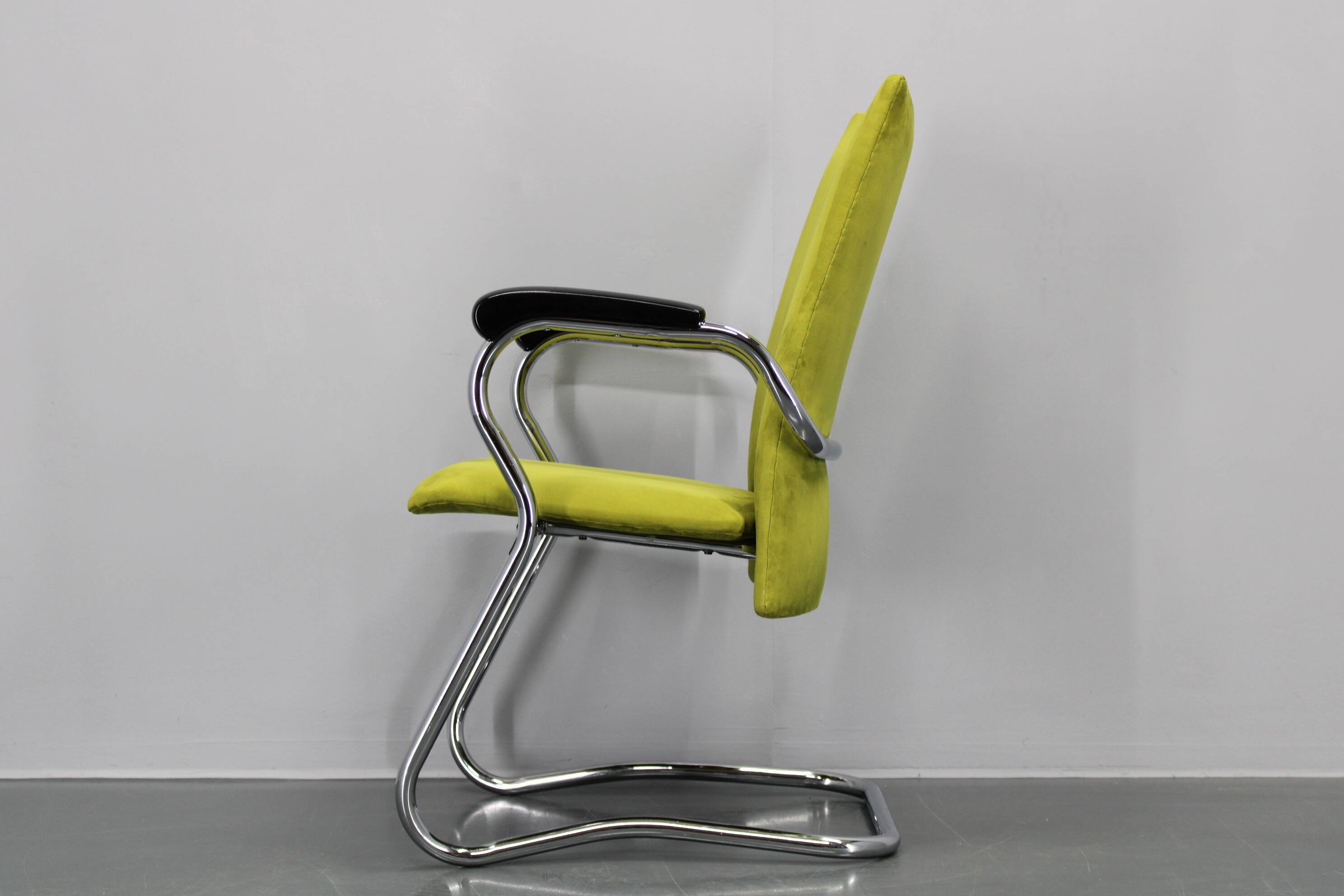 1970s German Tubular Armchair or Desk Chair, Restored