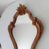 Miroir Italien baroque en résine doré années 60