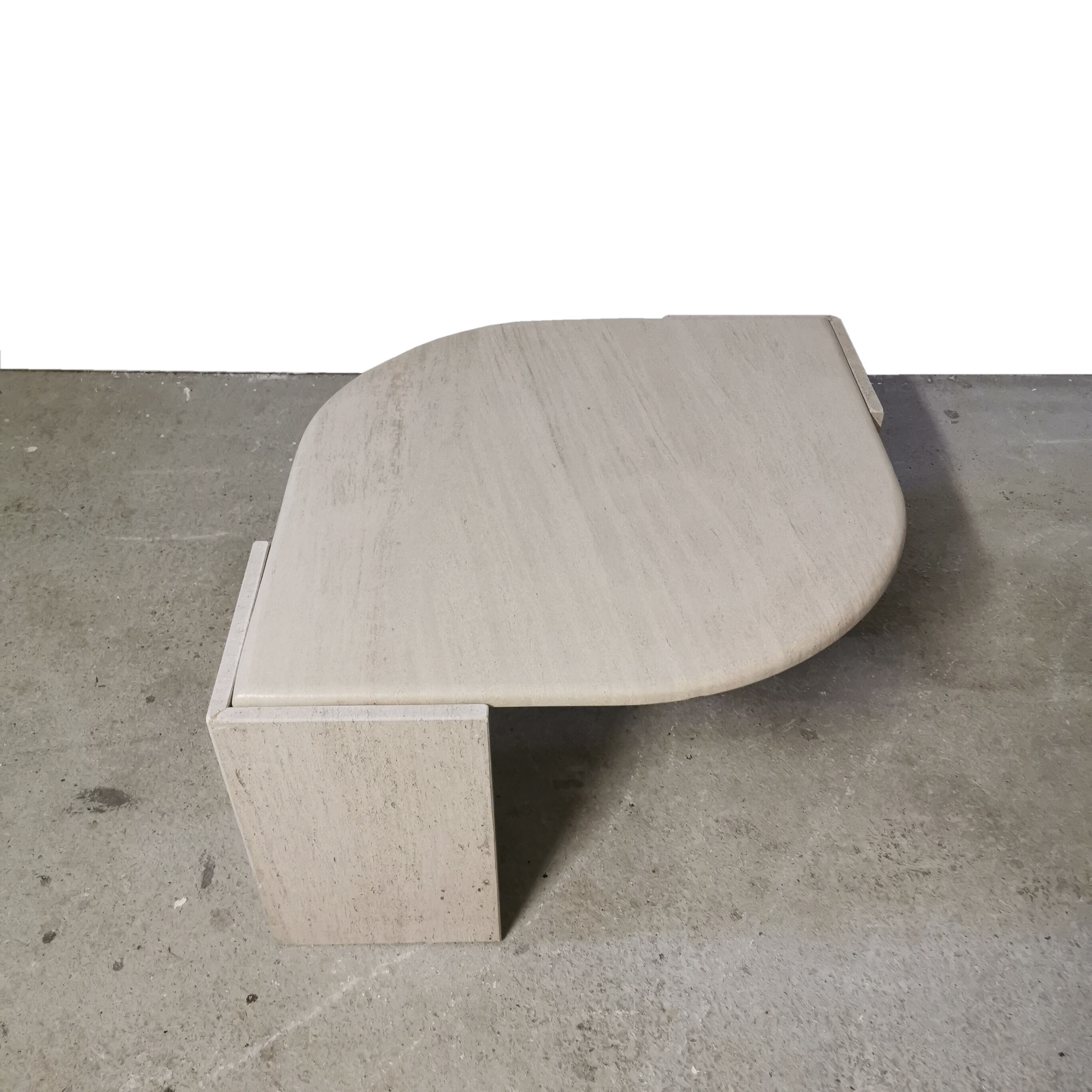 Italian work travertine coffee table, 1970