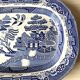 Large English Staffordshire Earthenware Dish in Blue and White Willow, Late 19th Century
