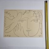 Vintage offset print after Pablo Picasso, "The Face of Peace", 40 x50 cm