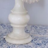 Victorian silk and alabaster table lamp
