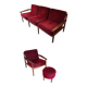 Sofa set with armchair and pouf by Arne Vodder for Glostrup.