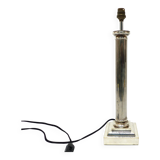 Neoclassical column lamp in silver metal 1960