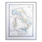 Ancient Italy, old map, printed in 1852.