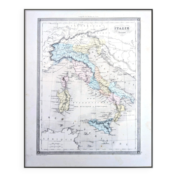 L'Italie ancienne, carte ancienne, imprimée en 1852.