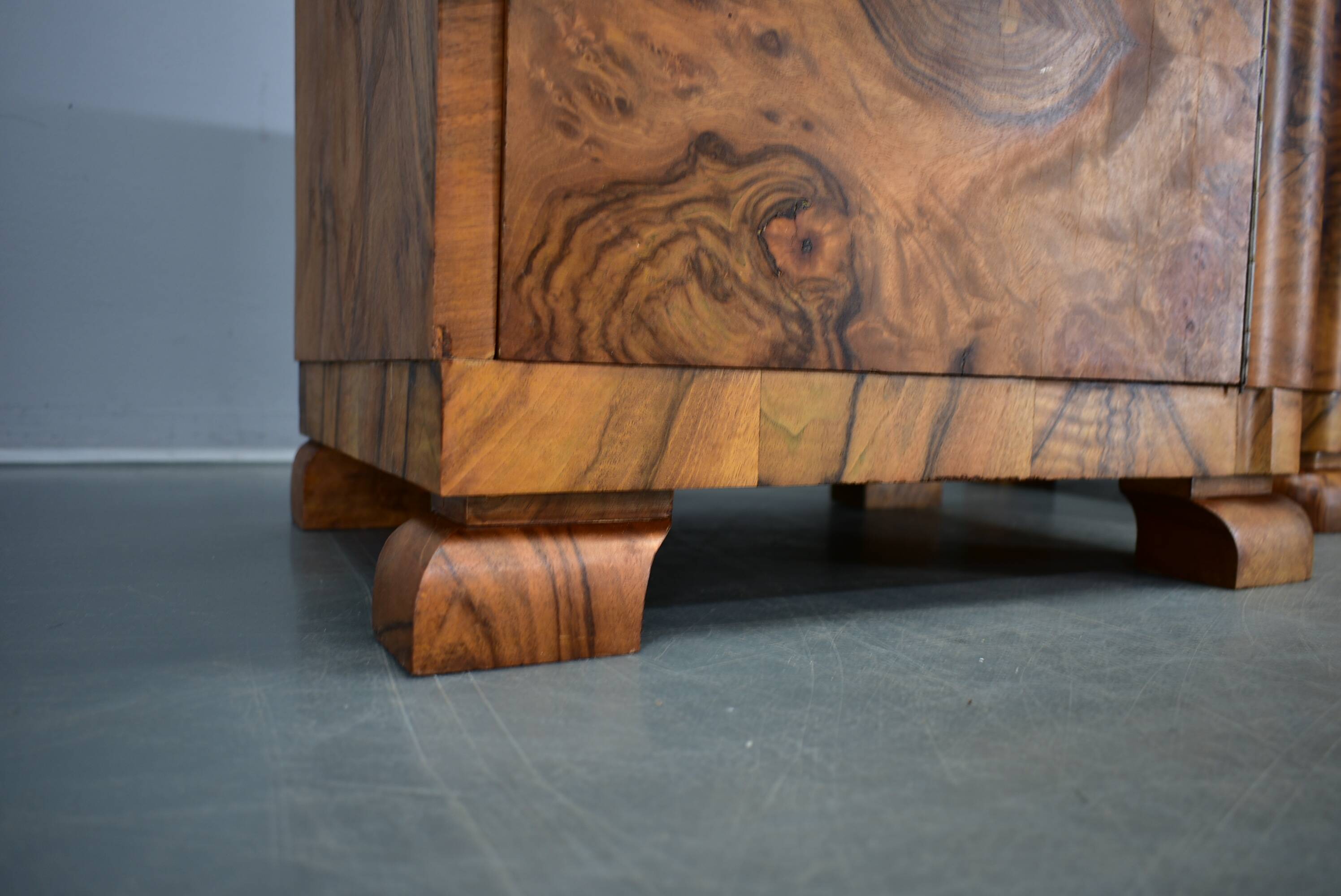 1935s pair of rare art deco bedside tables, Czechoslovakia