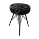 Black stool in bogolan - iron feet