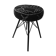 Black stool in bogolan - iron feet