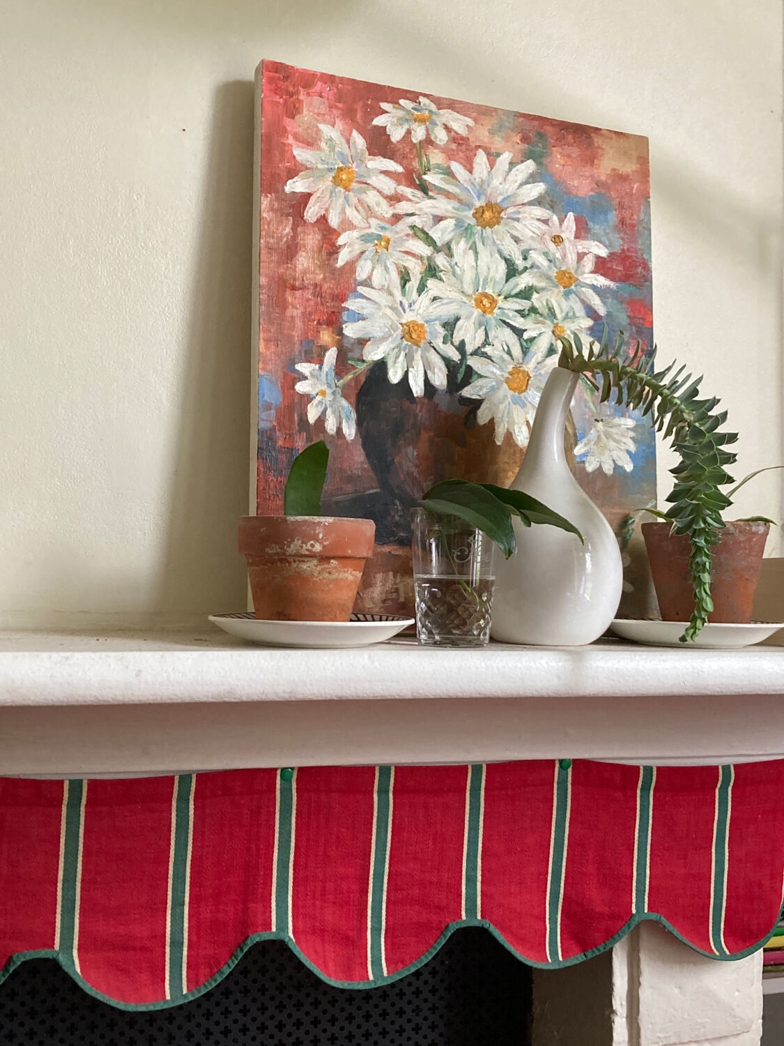 Oil on canvas bouquet of flower old painting