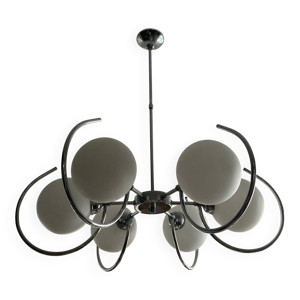 Lustre Art Déco 6 feux - opalin