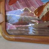 Art deco serving tray signed dope