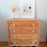 Oak and porcelain chest of drawers