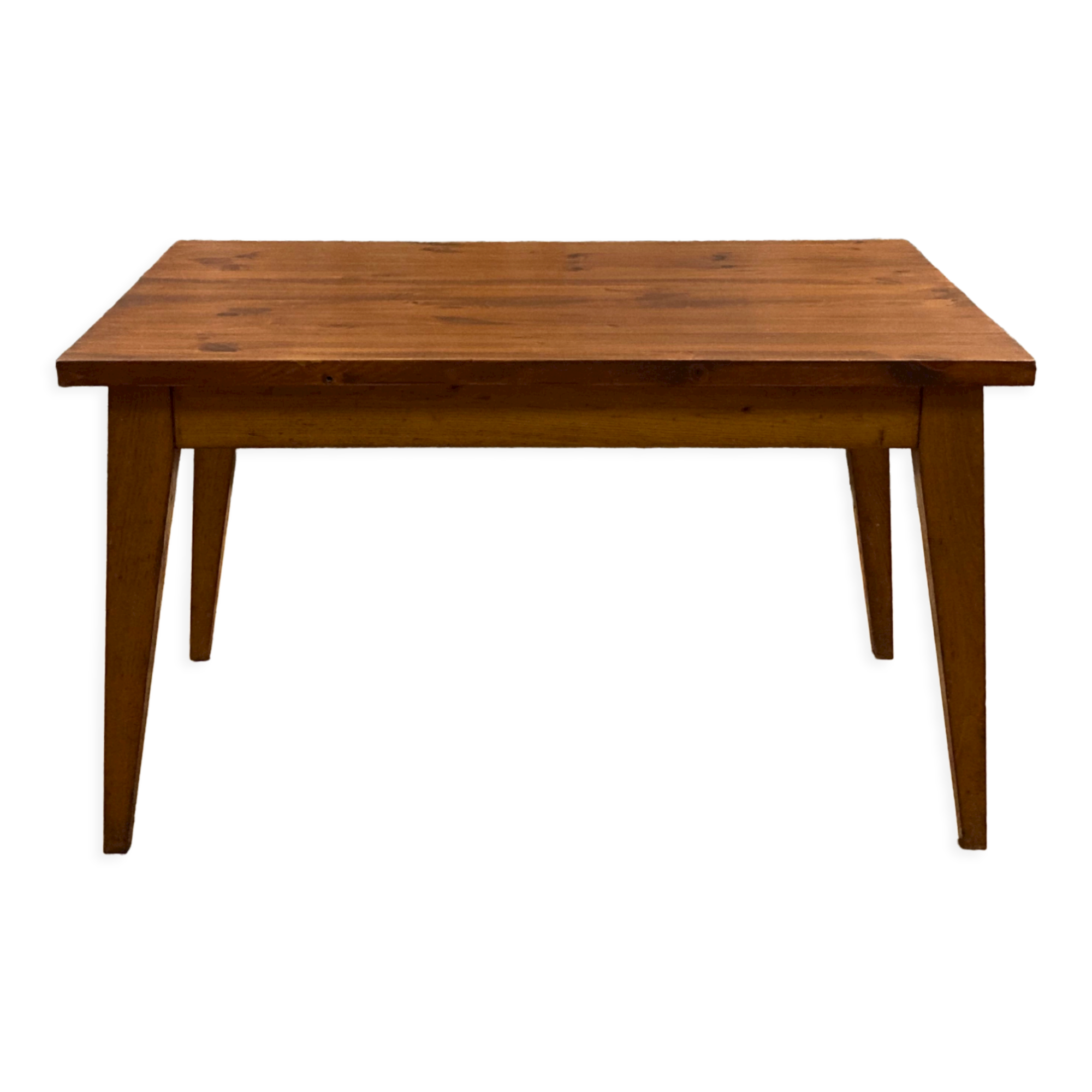Rectangular farmhouse table 120cm wooden from the 60s /70s / dining table for 6 people