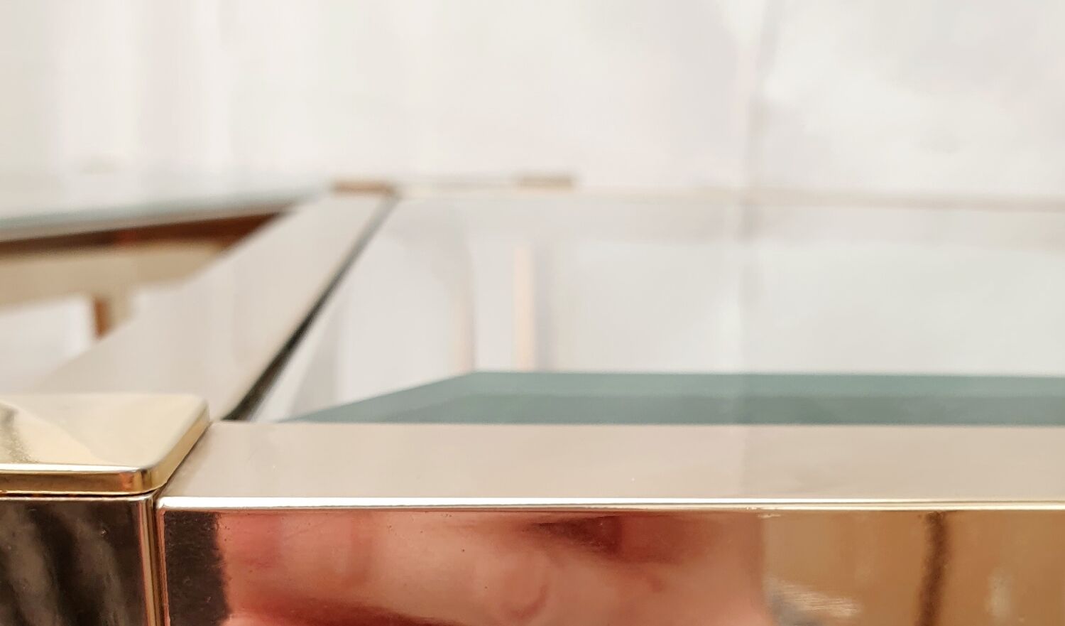 Pair of gold side tables Roche Bobois