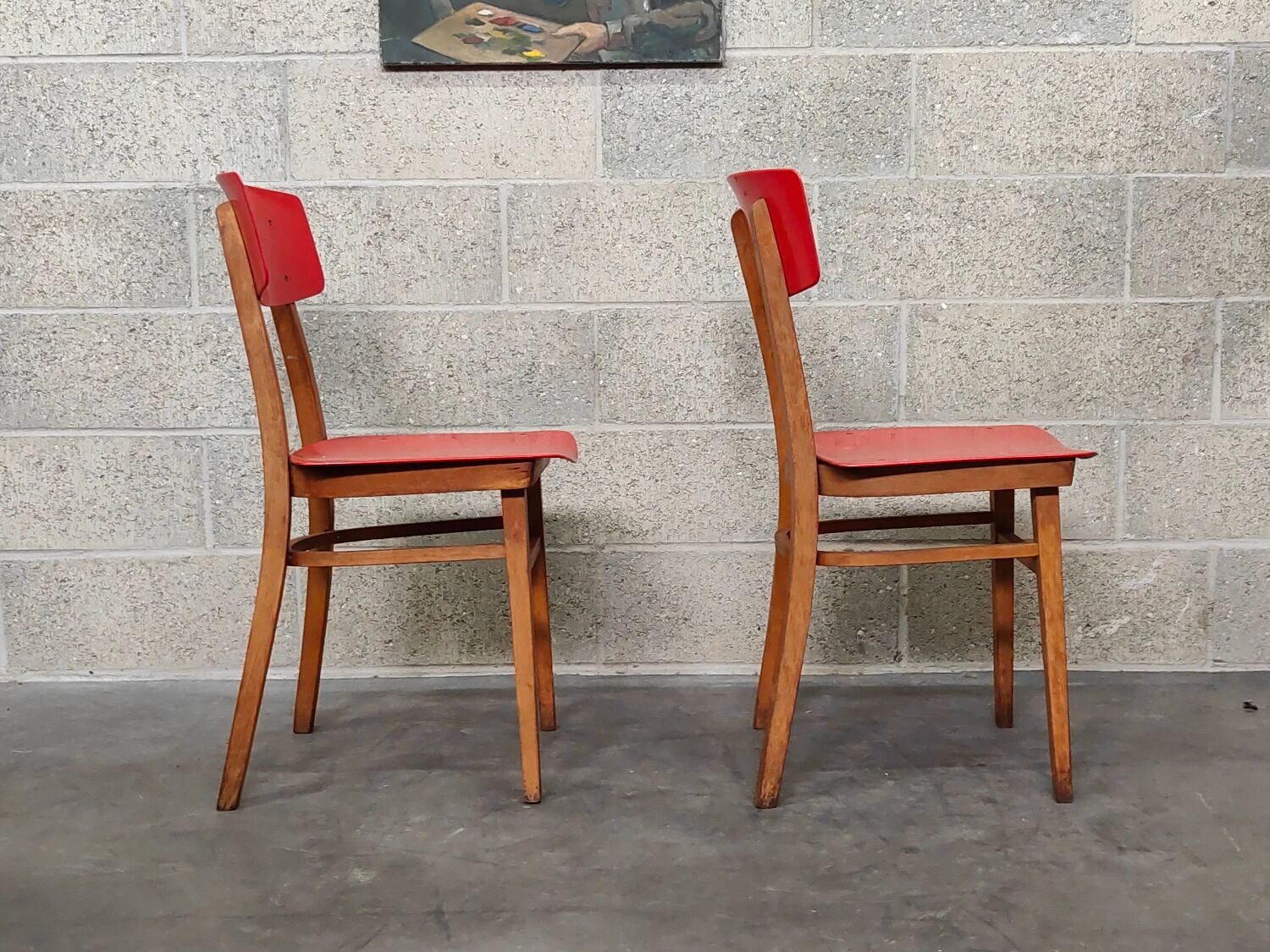 Pair of chairs TON (Thonet) red
