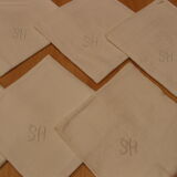 8 damasal table towels monogrammed flower sh