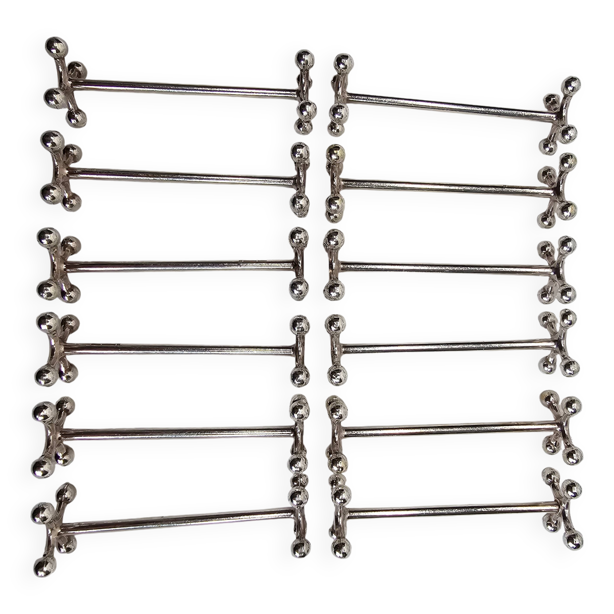 Christofle knife holder (12) in silver-plated metal, Perle model