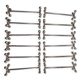 Christofle knife holder (12) in silver-plated metal, Perle model