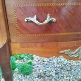 Commode ancienne marqueterie style louis xvi plateau marbre