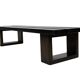 Minimalist vintage sofa design in wengé wood solid slatted bench