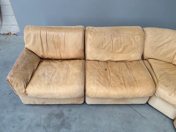 Modular leather lounge sofa by COR, 1970s