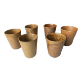 Series of 6 vintage stoneware cups