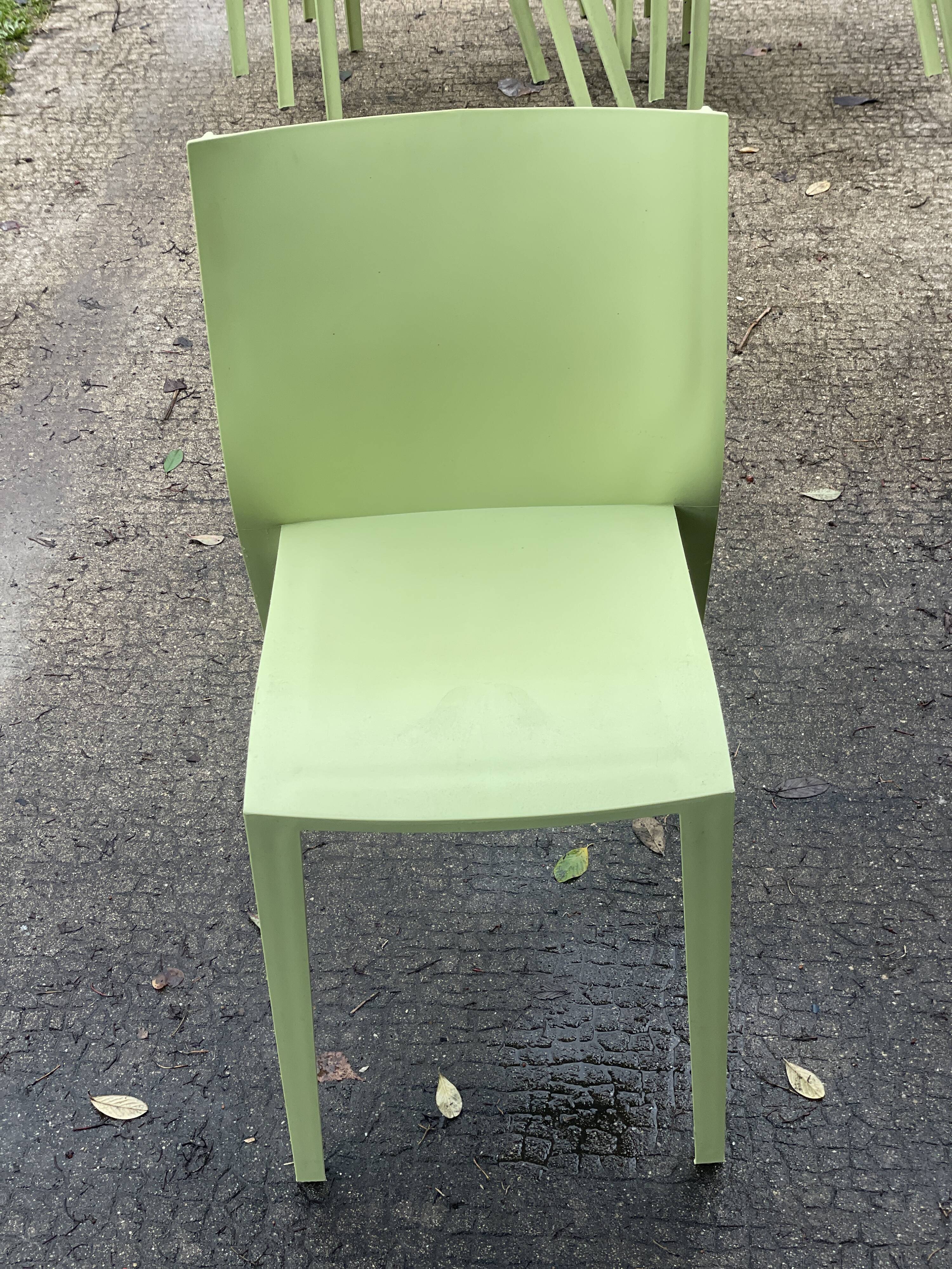 Slick-slick Starck pistachio chairs (set of 7)