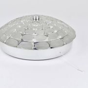 Peill & Putzer Large Round Op Art Glass Sconce, Wall Lamp, Flush Mount, Germany, 1970s