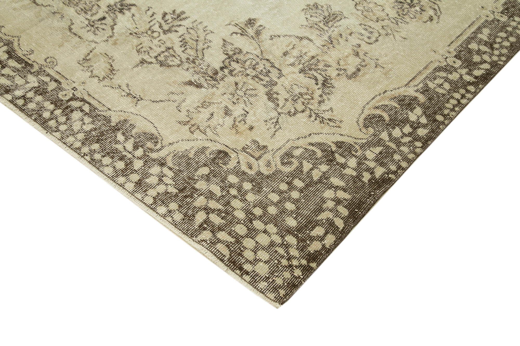 Handmade one-of-a-kind oriental beige carpet 208 cm x 310 cm